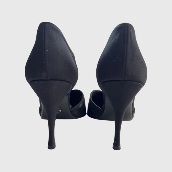 Vera Wang by Stuart Weitzman Black Satin Pointed Toe Pumps Eu40 - Picture 4 of 7